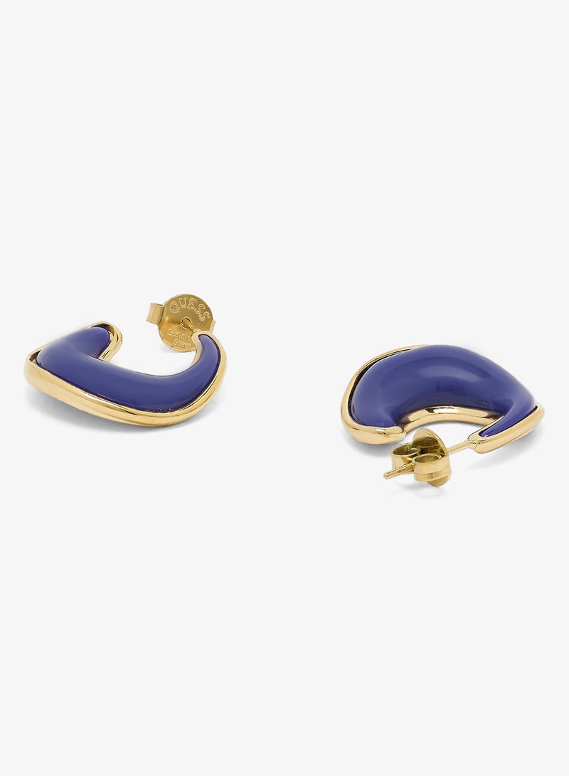 GUESS Logo 22Mm Polished Resin Fluid Hoops - Image 2
