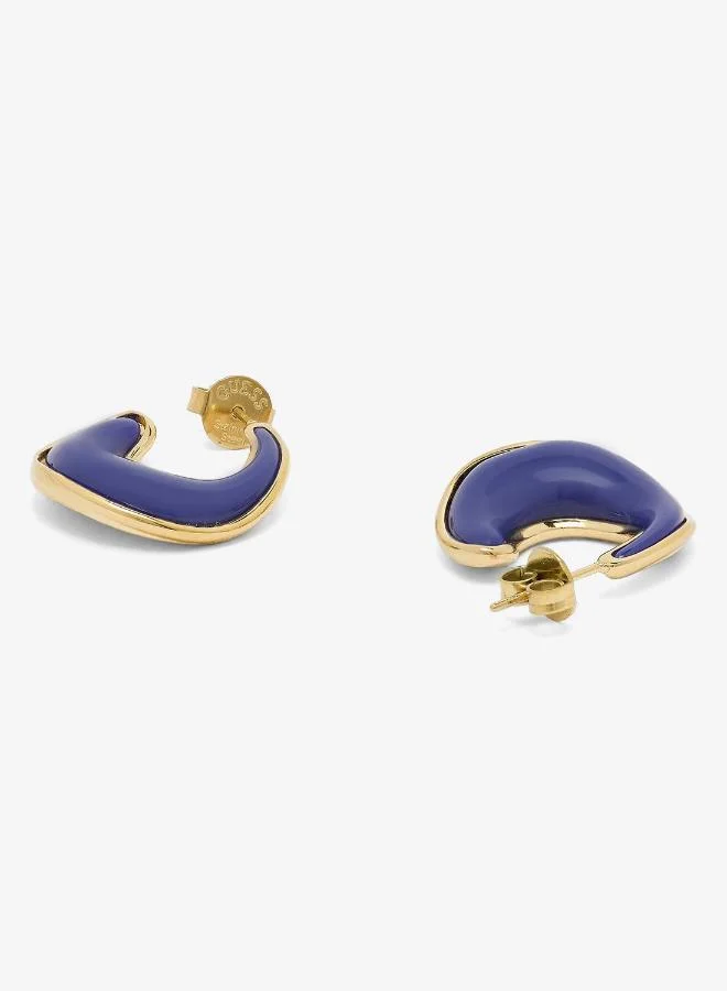 GUESS  Logo 22Mm Polished Resin Fluid Hoops for Women | Best Price UAE
