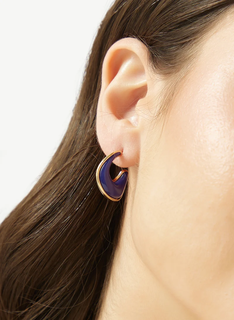 GUESS  Logo 22Mm Polished Resin Fluid Hoops for Women | Best Price UAE