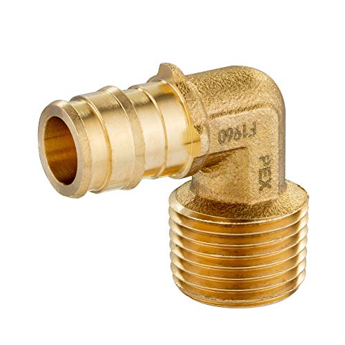 EFIELD (Pack of 2) EFIELD Pex A Full Flow Expansion Brass Fittings 1/2"x 1/2" Male MNPT Elbow, ASTM F1960,(PEX1960097-2PCS) - Image 2