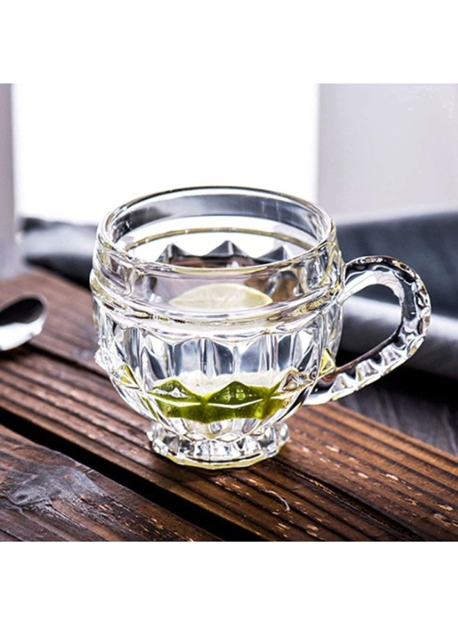 طقم اكواب زجاج كريستال فاخر 6 قطع - مجات للشاى، القهوة، والنسكافيه  بتصميم كلاسيكي  لتقديم المشروبات الساخنة والباردة في المنزل والمكتب - Image 4