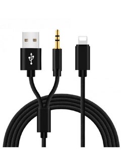 CATANES 2 in 1 Aux and USB Charging Cable Lightning and 3.5mm Audio Headphone Adapter for Apple iOS and Android Nylon Braided Tangle Free Audio Converter and Charge Cable 100cm Black  - Image 5