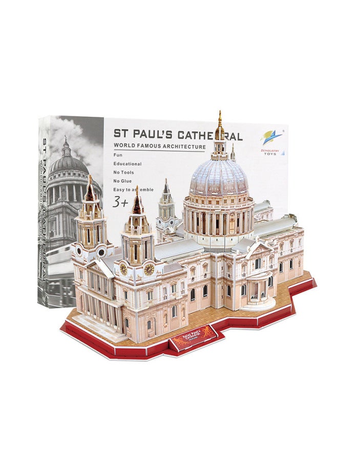 3D 3D PUZZLE World Building 3D PUZZLE Paper DIY Gift 3D PUZZLE GAME-Color:St. Paul's Cathedral - Image 2