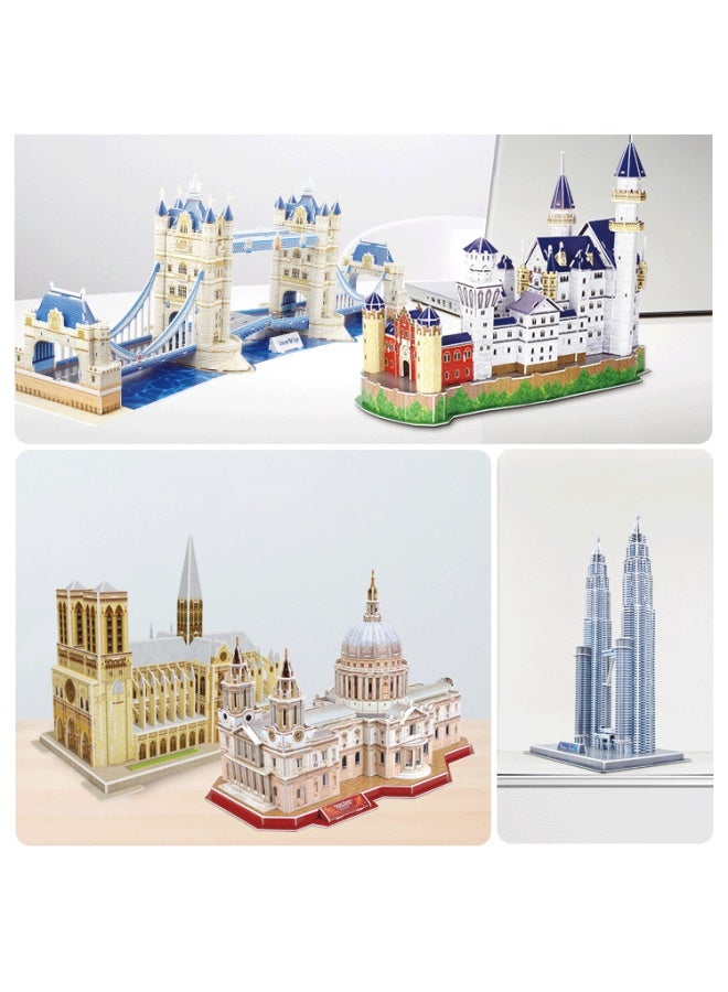 3D 3D PUZZLE World Building 3D PUZZLE Paper DIY Gift 3D PUZZLE GAME-Color:St. Paul's Cathedral - Image 5