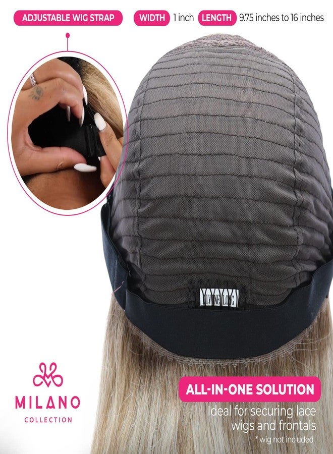 MILANO COLLECTION Milano Adjustable Elastic Wig Band with Hooks for Secure Fit & Comfort for Wigs and Lace Front Wigs - Wig Strap, Headband, & Wig Grip Accessories, Black - Image 4