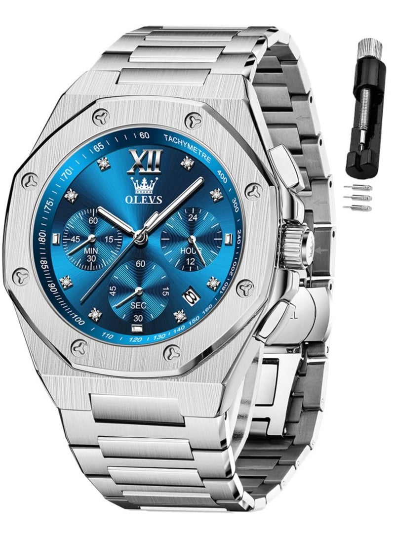 OLEVS Stainless Steel Business Analog Watch Waterproof Luminous Casual Luxury Men's Watch 3626 - Image 1