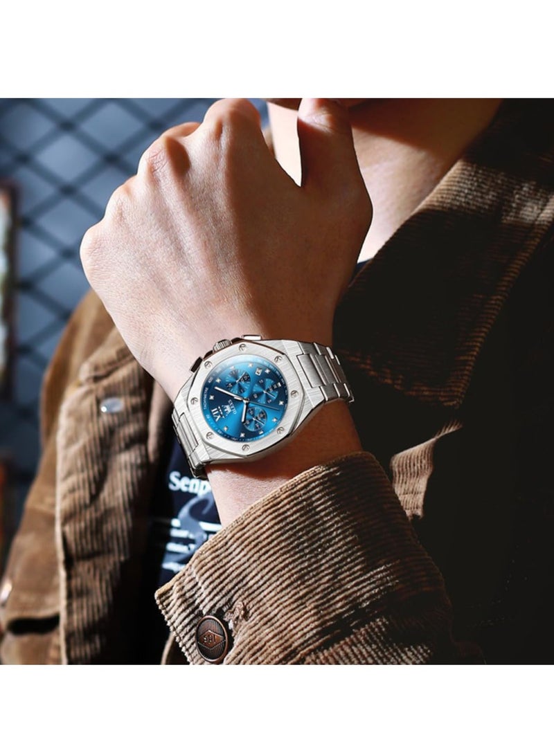 OLEVS Stainless Steel Business Analog Watch Waterproof Luminous Casual Luxury Men's Watch 3626 - Image 3