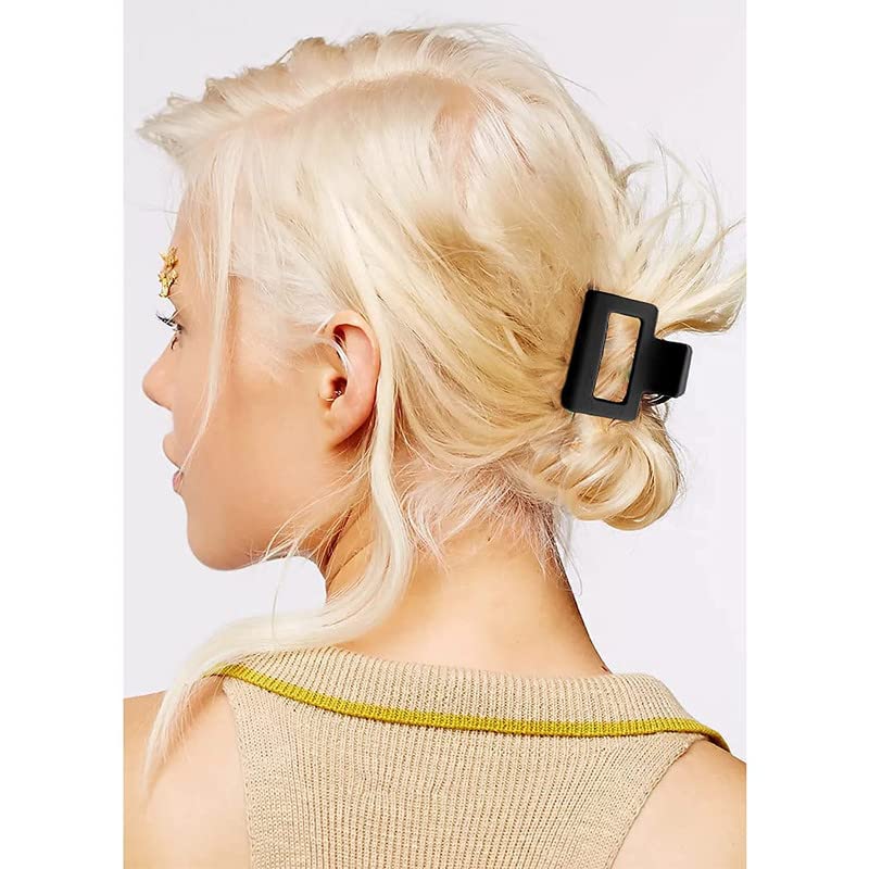 BELICIA 4 PCS Hair Clips Hair Claw Clips 2 Matte Hair Clips for Thick Hair Square Claw Clips Hair Claw for women - Image 5