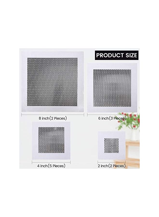 promass 12 Pieces Aluminum Wall Repair Patch 2/4/6/8 Inch Self-Adhesive Mesh Wall Repair Patch Drywall Repair Tools Screen Patch for Drywall Ceiling Plaster - Image 4