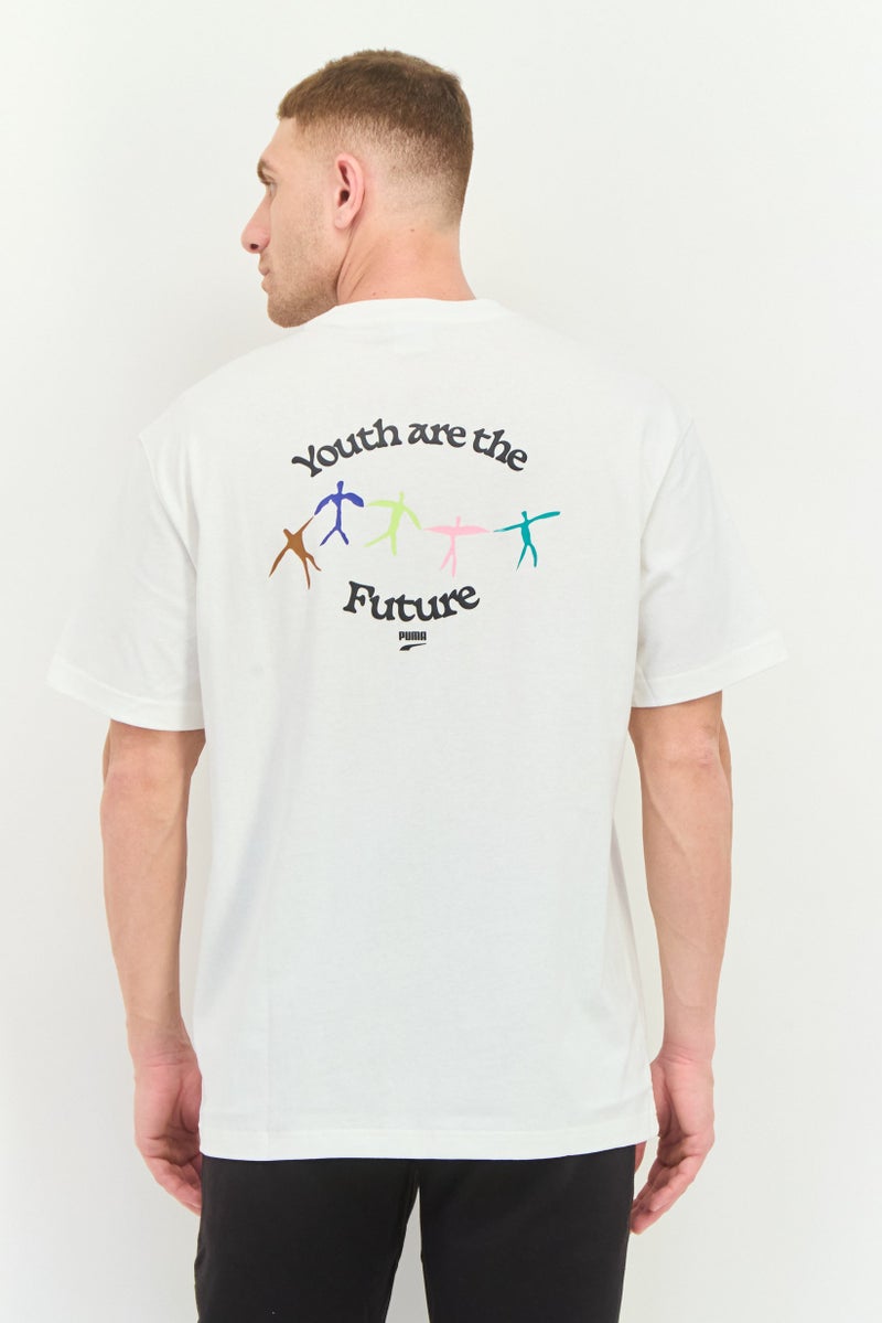 PUMA Men Relaxed Fit Short Sleeves Outdoor T-Shirt, White - Image 3