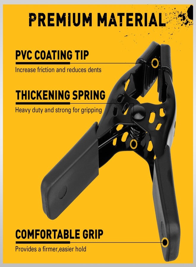 ELEAD مشابك زنبركية مكونة من 6 قطع، مشابك قماش مشمع 4 بوصات، مشابك نجارة شديدة التحمل، مشابك زنبركية، مشابك معدنية، مشابك كبيرة، حامل خلفية لغطاء حمام السباحة، مشبك للصور - Image 3