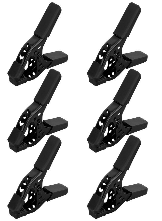 ELEAD مشابك زنبركية مكونة من 6 قطع، مشابك قماش مشمع 4 بوصات، مشابك نجارة شديدة التحمل، مشابك زنبركية، مشابك معدنية، مشابك كبيرة، حامل خلفية لغطاء حمام السباحة، مشبك للصور - Image 1