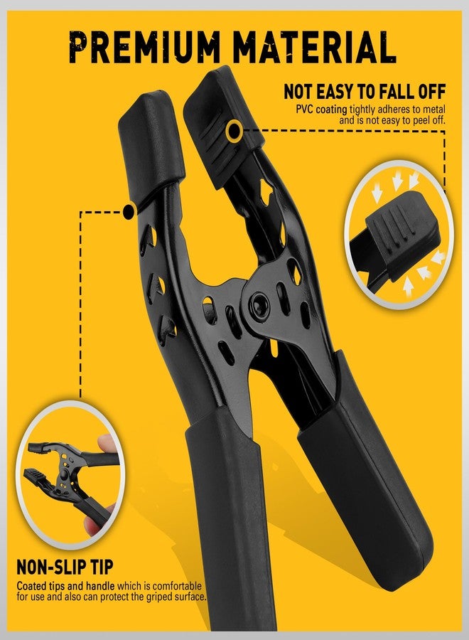 ELEAD مشابك زنبركية مكونة من 6 قطع، مشابك قماش مشمع 4 بوصات، مشابك نجارة شديدة التحمل، مشابك زنبركية، مشابك معدنية، مشابك كبيرة، حامل خلفية لغطاء حمام السباحة، مشبك للصور - Image 2