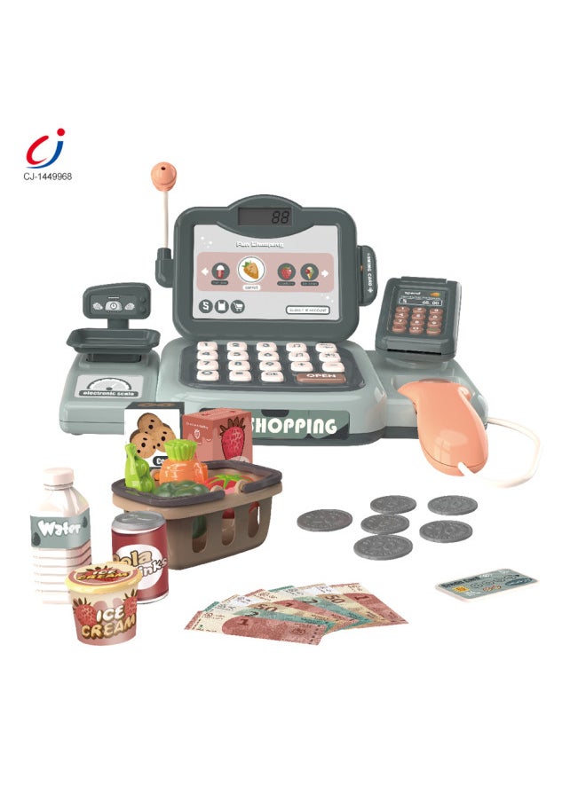 null - Medium Intelligent Voice Recognition Cash Register With Voice Recognition Calculator Sound Amplifier 24PCs Play House Play-Specifications:CJ-1449968 - Image 1