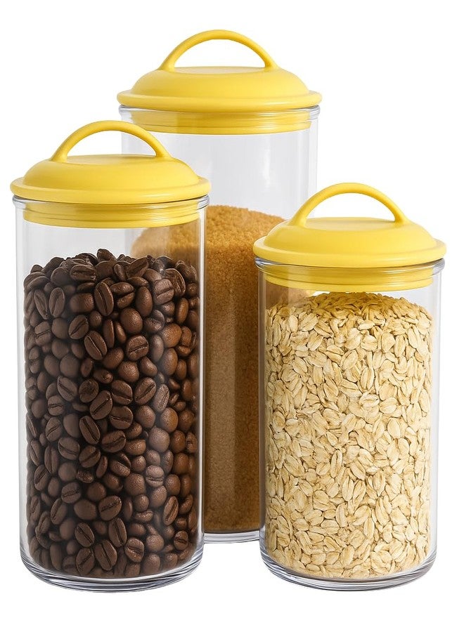 Reston Lloyd Food Storage Containers, BPA Free Airtight Canisters for Cereal, Pasta, Sugar, Coffee, Flour, Cookies, Loose Tea, for Kitchen Organization Set of 3 Lemon by Reston Lloyd - Image 1