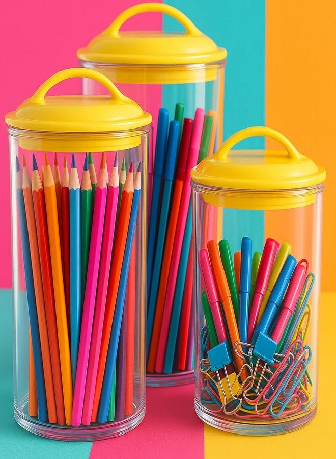 Reston Lloyd Food Storage Containers, BPA Free Airtight Canisters for Cereal, Pasta, Sugar, Coffee, Flour, Cookies, Loose Tea, for Kitchen Organization Set of 3 Lemon by Reston Lloyd - Image 3