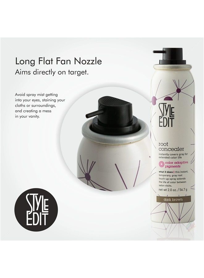 Style Edit Root Concealer Touch Up Spray | Instantly Covers Grey Roots | Professional Salon Quality Cover Up Hair Products for Women |Dark Brown 2 Ounce (Pack of 3) - Image 4