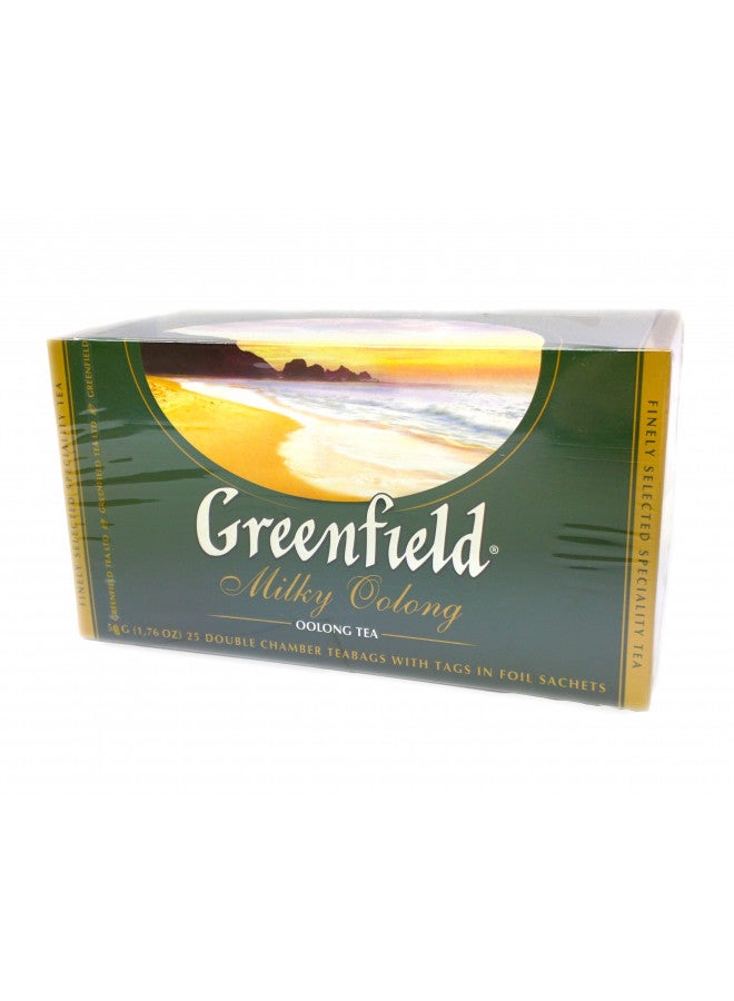 Greenfield Greenfield Milky Oolong Olong Tea Classic Collection Finely Selected Speciality Tea 25 Double Chamber Teabags With Tags in Foil Sachets