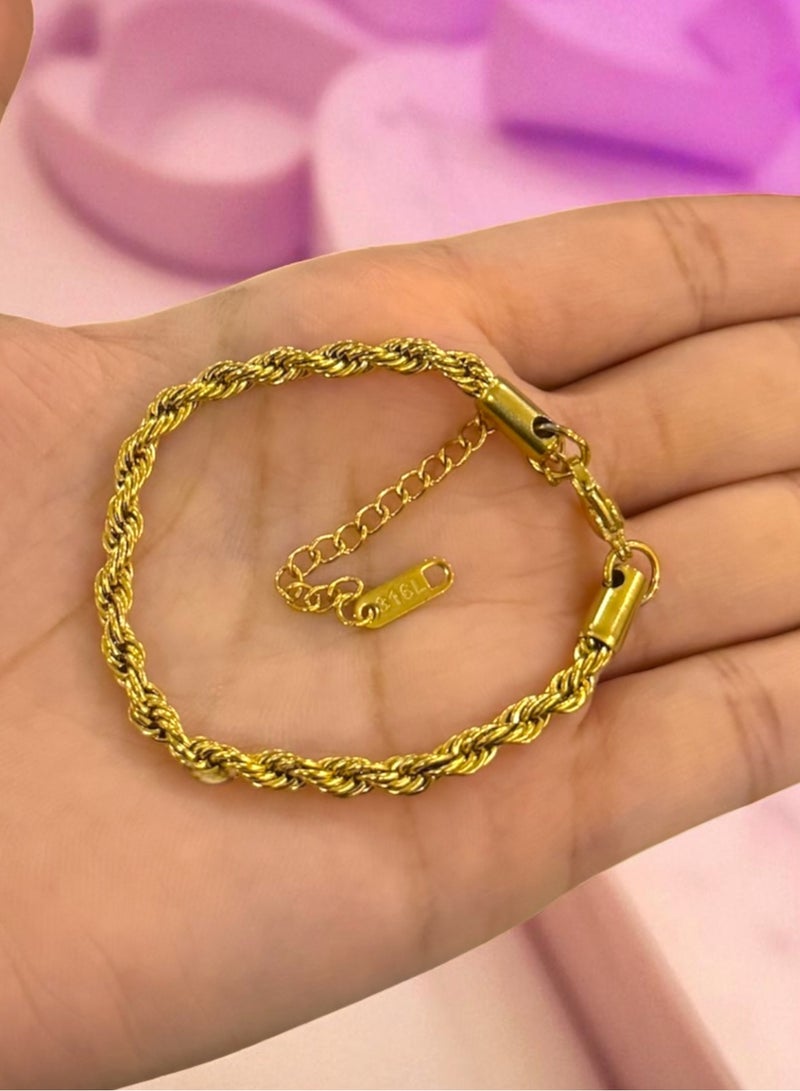 Casual collection Elegant & High Quality 316L Stainless Steel Gold Plated Bracelet For Women - Image 1