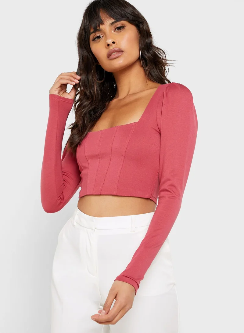 FOREVER 21 Square Neck Cropped Top
