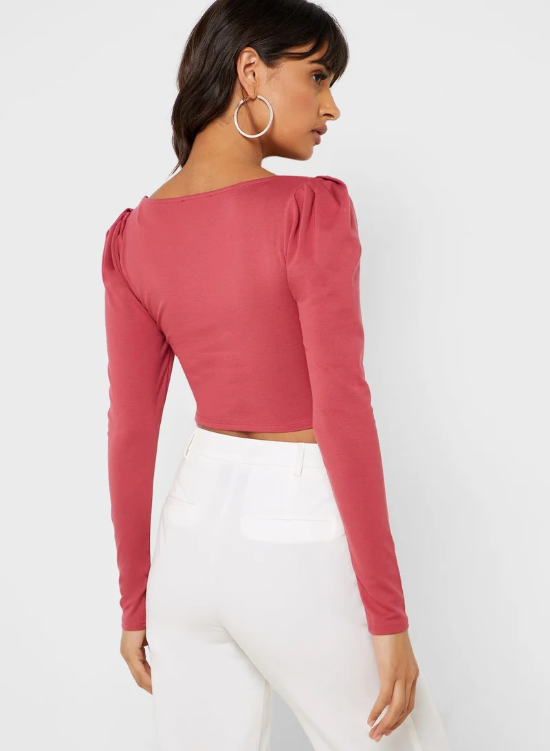 FOREVER 21 Square Neck Cropped Top