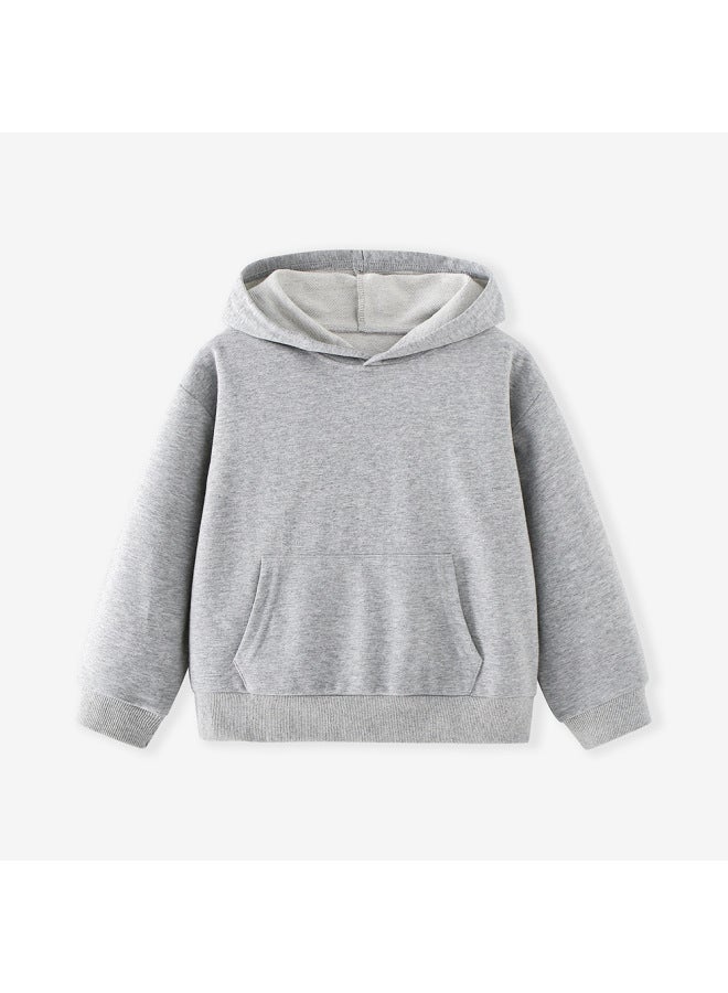 Little Bitty New Autumn And Winter Children's Hooded Sweatshirt, Solid Color Children's Sports Shirt, Mid Size Children's Base Shirt Source - Image 1
