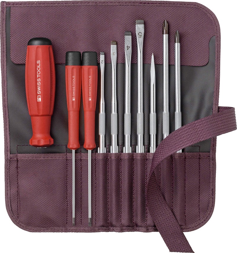 PB SWISS TOOLS PB 8218 SwissGrip Screwdriver Kit for Slotted & Phillips (Bordeaux) - Image 1