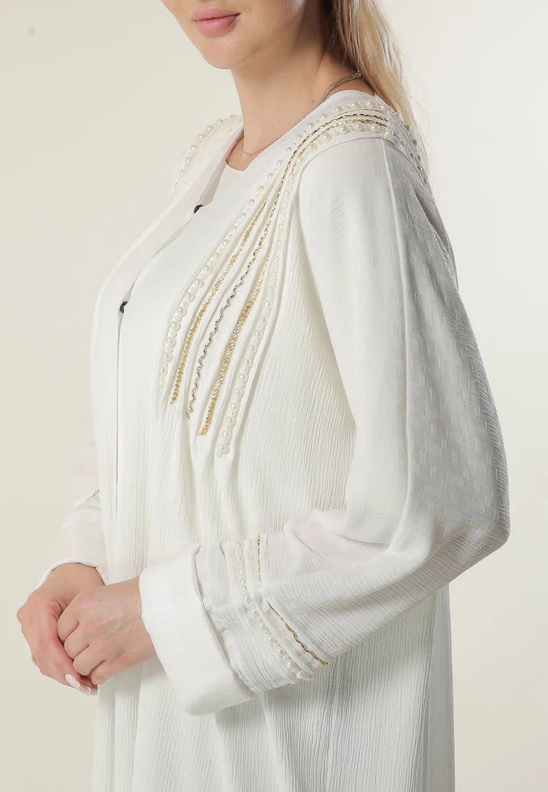 Moistreet  Embroidered Colorblock Abaya for Women | Best Price UAE