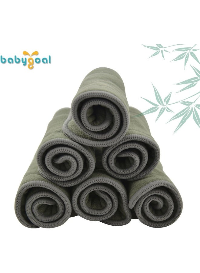 Babygoal Baby 5-Layer Charcoal Rayon from Bamboo Reusable Liners for Cloth Diapers Nappies, Pack of 12 Inserts - Image 2
