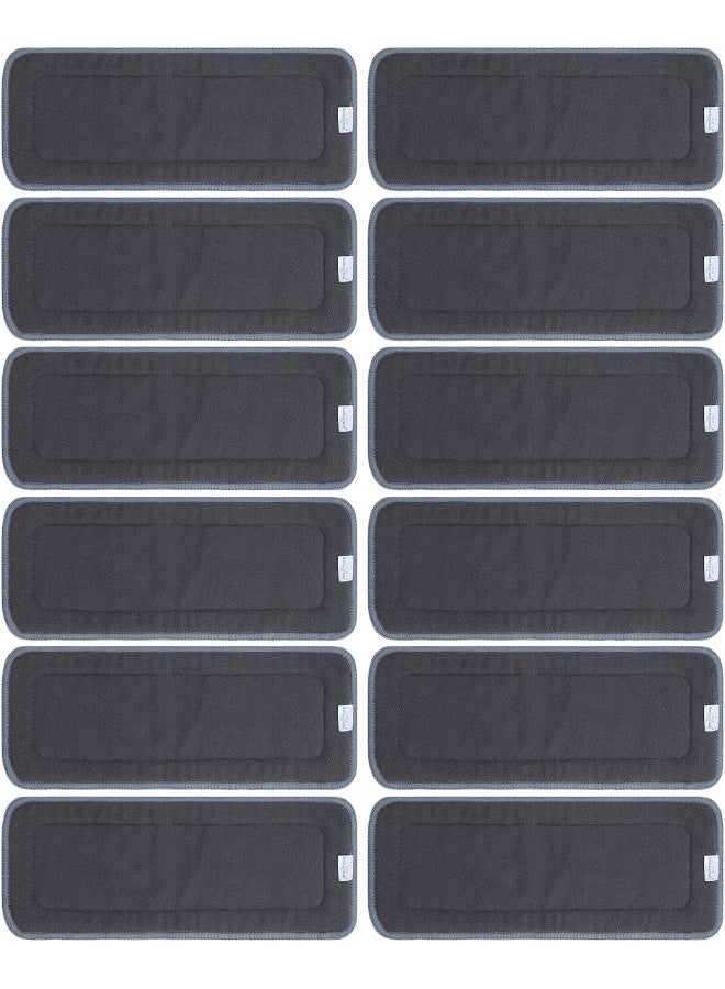 Babygoal Baby 5-Layer Charcoal Rayon from Bamboo Reusable Liners for Cloth Diapers Nappies, Pack of 12 Inserts - Image 1