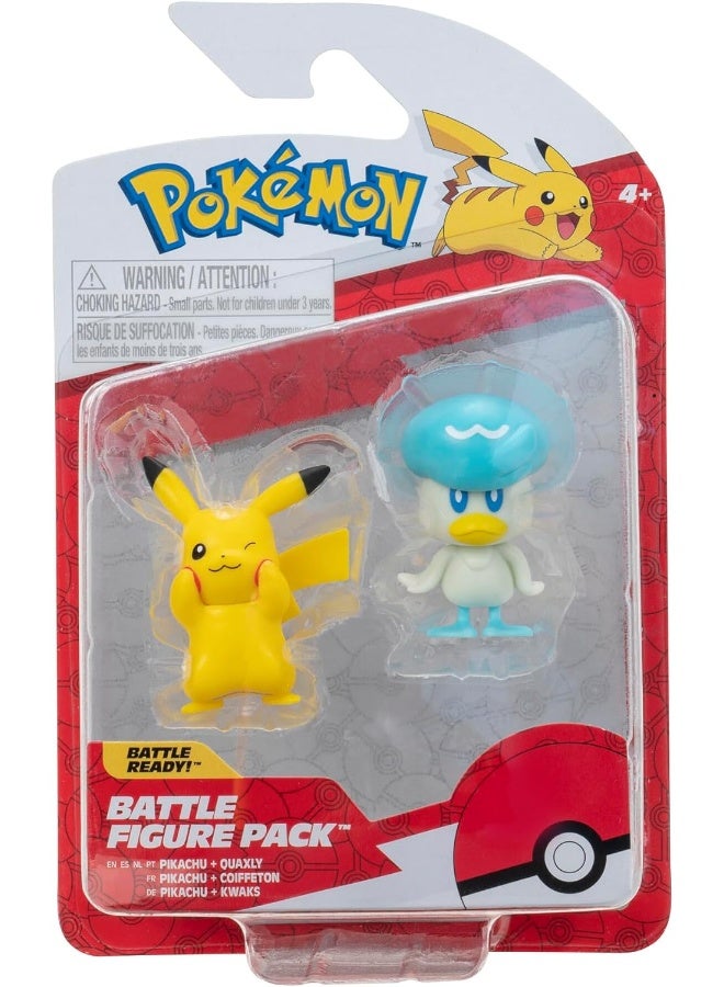 Pokemon Pokémon PKW3357 Battle Figure Pack - Pikachu & Kwaks Official Detailed Figures 5 cm Each - Image 1