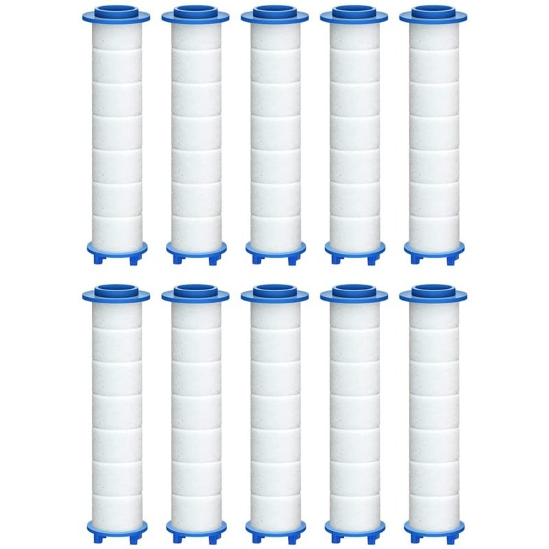 Shower Filter Replacement 10-Pack: High-Output, Easy-Install - Chlorine & Fluoride Reducing - Eco-Friendly, Durable for Clean Bath Water, Skin & Hair Care - Image 1