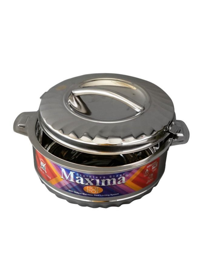 Maxima - Hotpot Casserole With Two Handles (Steel) |Made of High-Quality Stainless Steel Material | Insulated Bowl Great Bowl For Holiday & Dinner | Keeps Food Hot & Fresh For Long Hours (5.0 Liter) - Image 1