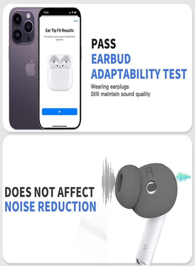 DamonLight 2 Pairs Ear Tips for AirPods 4 Grip Silicone Earbuds Cover [Added Storage Pouch][US Patent Registered] Compatible with Apple AirPods 4th Generation (Grey) - Image 2