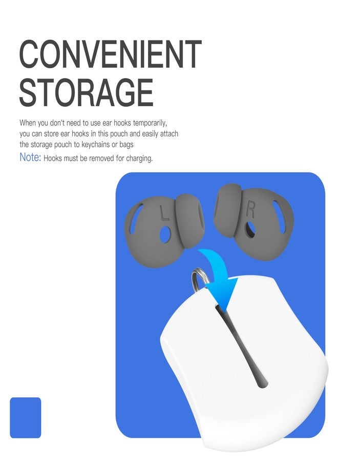DamonLight 2 Pairs Ear Tips for AirPods 4 Grip Silicone Earbuds Cover [Added Storage Pouch][US Patent Registered] Compatible with Apple AirPods 4th Generation (Grey) - Image 4