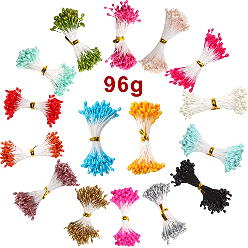 DECORA 16 Colors 1360 Pieces Mixed 3mm Pearl Flower Stamens for Decoration (Classic) - Image 2