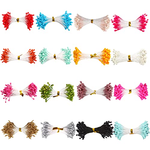 DECORA 16 Colors 1360 Pieces Mixed 3mm Pearl Flower Stamens for Decoration (Classic) - Image 3