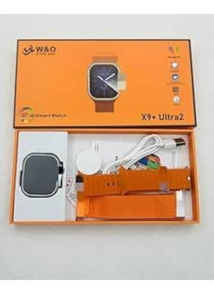 W&O - X9+ ULTRA 2 Series 9 SUPER AMOLED Display Open AI Chat GPT GPS NFC Bluetooth V5 Call Wireless Charger Gold - Image 1