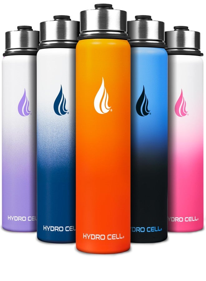 HYDRO CELL Traveler - 40 oz Water Bottle with Handle & Flip Straw - Fits in Cup Holder, Leak Resistant Tumbler-Reusable Insulated Stainless Steel & Rubber Base - Gifts for Women & Men, Midnight - Image 1