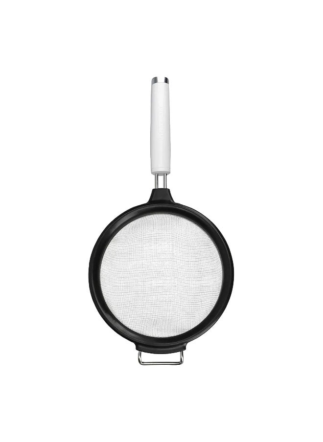 KitchenAid Dishwasher Safe High Quality Stainless Steel Classic Strainer Black and White 18 cm KCG161OHWHE  - Image 1