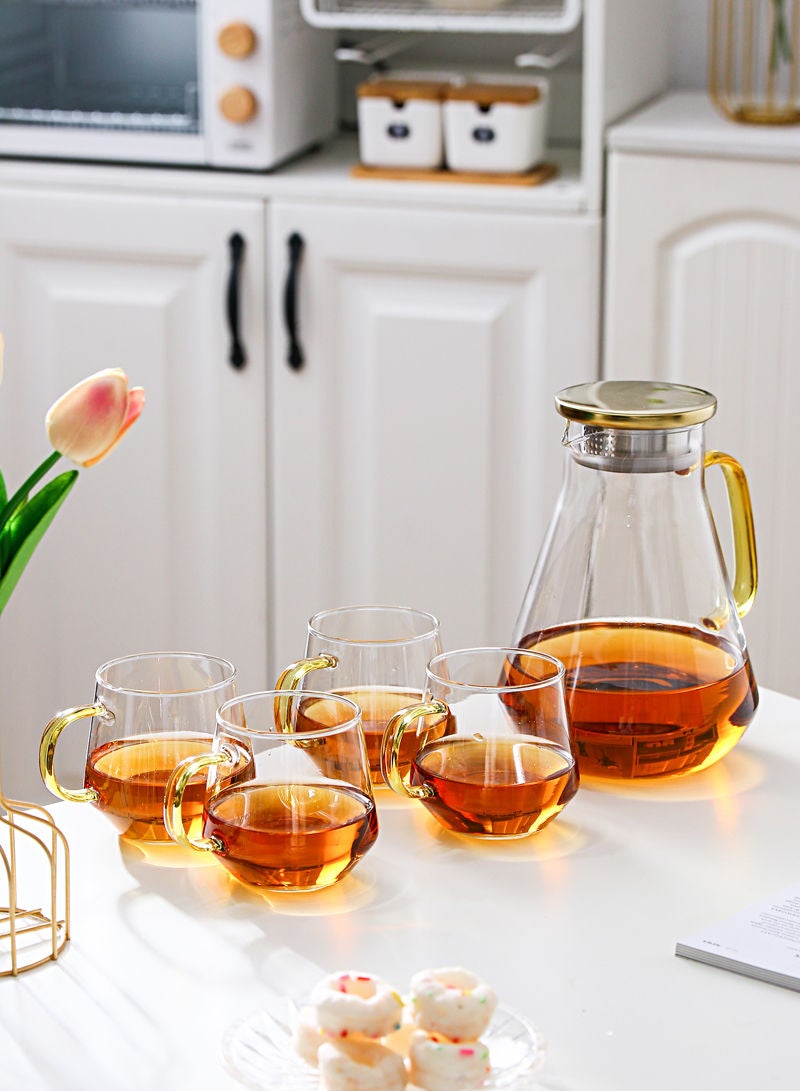 Shuer Light Luxury Glass Kettle And Cup Set Household Nordic With One Pot And Four Cups - Image 3