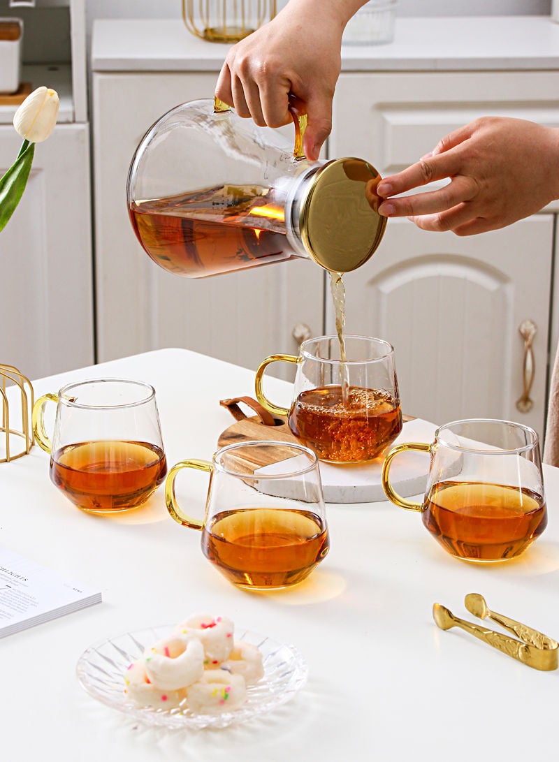 Shuer Light Luxury Glass Kettle And Cup Set Household Nordic With One Pot And Four Cups - Image 2