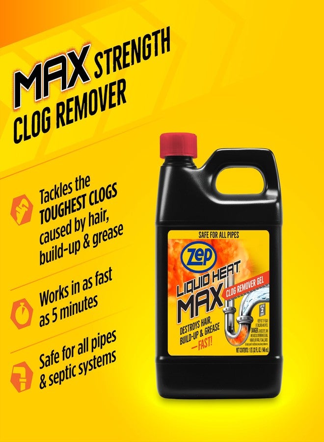 Zep Liquid Heat Max Clog Remover Gel - Destroys Hair, Build-Up & Grease - 32 oz. - Image 2