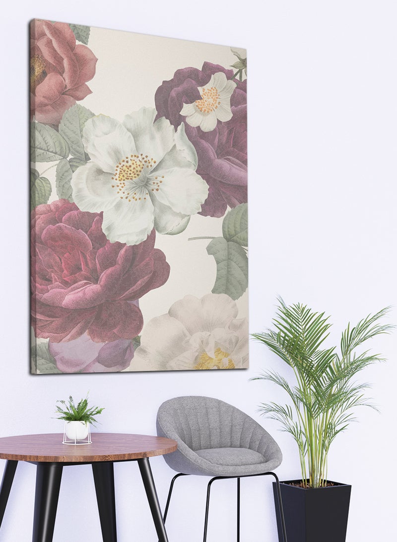 لوحة كانفاس على إطار خشبي بتصميم زهور - Image 1