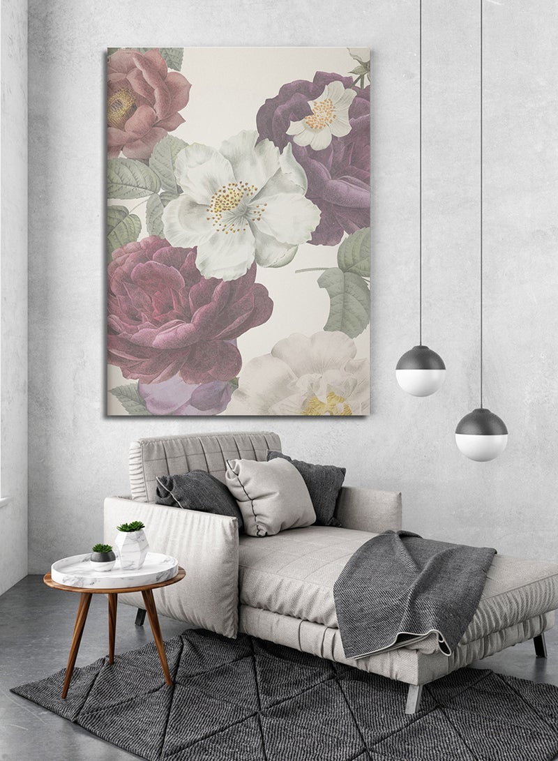 لوحة كانفاس على إطار خشبي بتصميم زهور - Image 3