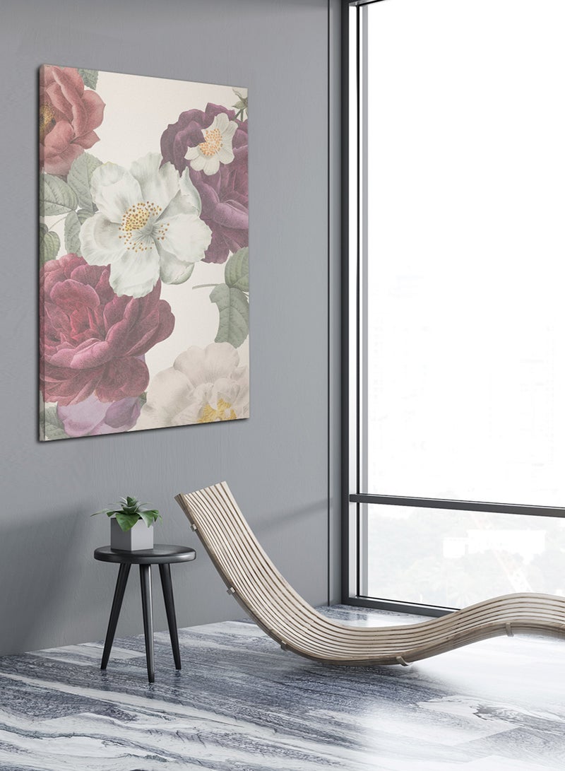 لوحة كانفاس على إطار خشبي بتصميم زهور - Image 2