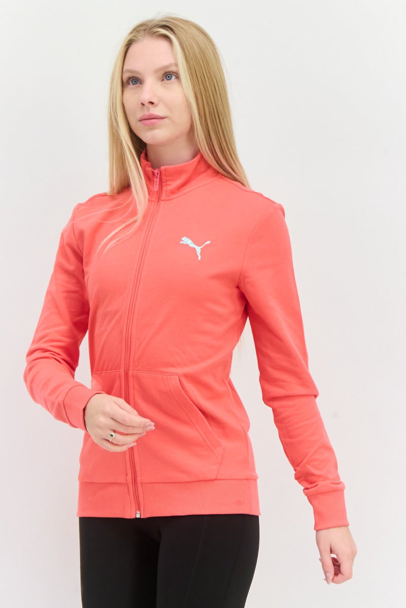 PUMA سويت شيرت خارجي طويل الأكمام للنساء بقصة عادية، وردي - Image 4