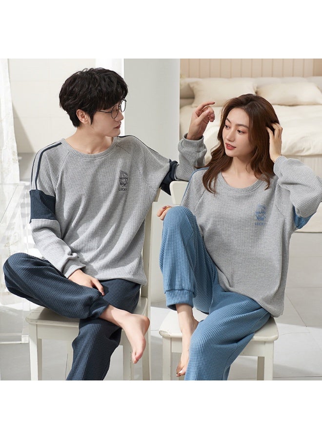 Couples Homewear Pajamas Men's Long-sleeved Long Pants Loose Pajamas Ms. Cartoon Cute Homewear Pajamas Set Outdoor Can Wear - Image 1