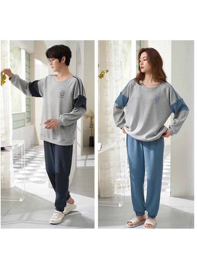 Couples Homewear Pajamas Men's Long-sleeved Long Pants Loose Pajamas Ms. Cartoon Cute Homewear Pajamas Set Outdoor Can Wear - Image 2