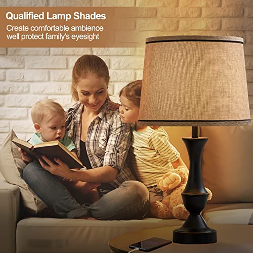 Luvkczc Brown Lampshades Set of 2, Medium Fabric Table & Floor Lamps, 13" Top x 11" Bottom x 10" High (Spider Fitter), Hand Crafted Replacement, Lamp Shade Harp Holder Included - Image 4
